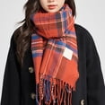 thumbnail image 4 of Manta bufanda cuadros largos chales de urdimbre moda tartán tejido invierno cálido celosía bufandas, 4 of 5