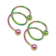 thumbnail image 2 of Stylish Double Hoop Geometric Dangle Earrings for Women with Sparkling, 2 of 3