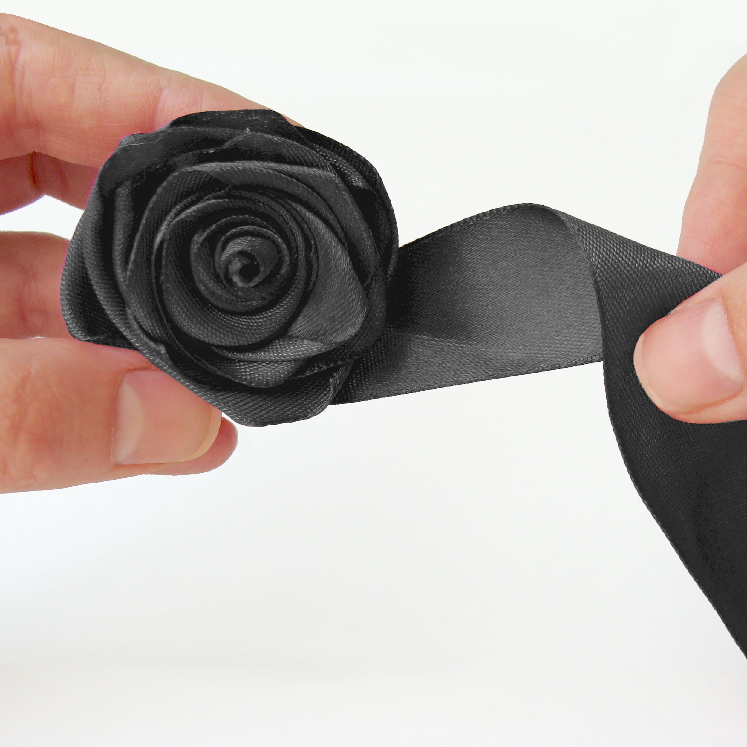 Black Single Face Satin Ribbon, 7/8