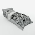 thumbnail image 3 of Ambesonne Indie Bedding Set 4 Pcs, Welcoming Monster, Queen, Black and White, 3 of 3