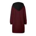 thumbnail image 4 of IROINNID Zip Up Jacket for Women Solid Color Winter Casual Zip Up Long Sleeve Hooded Outerwear with Pocket,Burgundy, 4 of 4