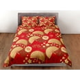 thumbnail image 3 of Rojo Oro Funda Nórdica Conjunto Oriental Estilo Asiático Colcha, Dormitorio Ropa de Cama y, 3 of 4