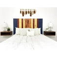 Copper Mix Design, Multicolored Solid Wood Headboard, Floating Panels