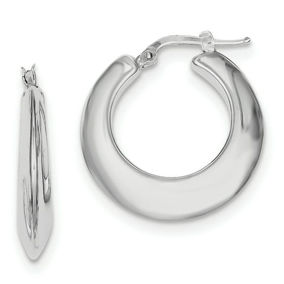 Primal Silver Sterling Silver Rhodium Plated Hollow Hoop Earrings