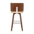 thumbnail image 6 of Tyler 26" Counter Height Swivel Cream Faux Leather and Walnut Wood Bar Stool, 6 of 12