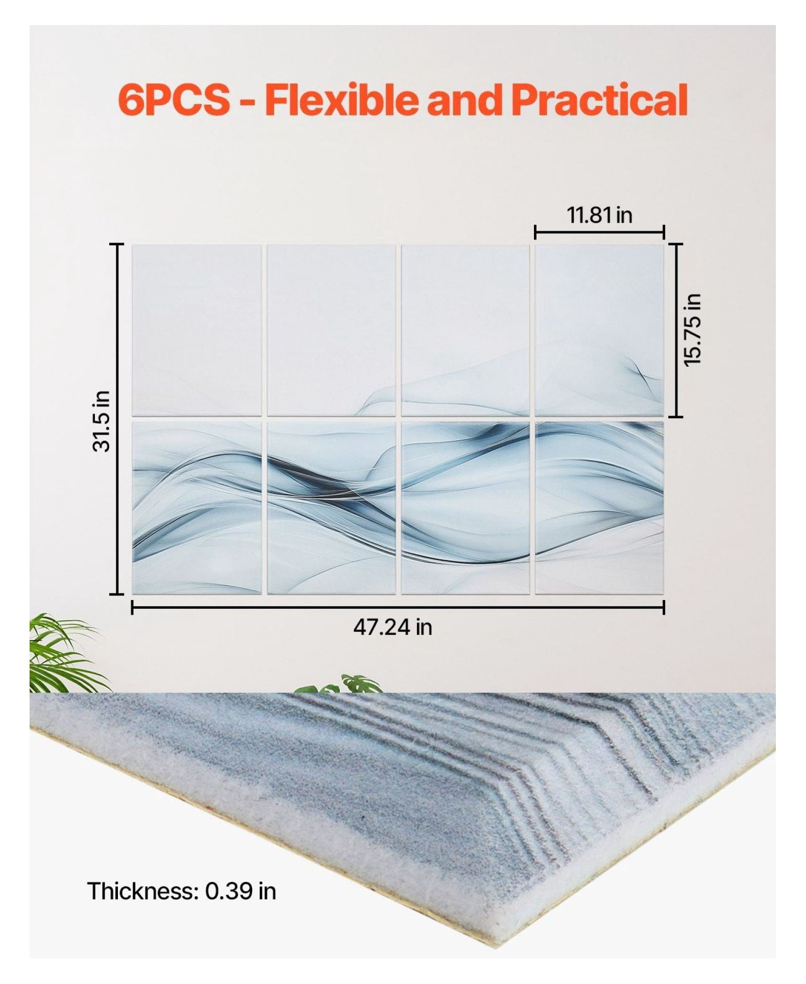 Acoustic Panels 8 Pack, 15.8x11.8 inch, Self Adhesive Soundproofing