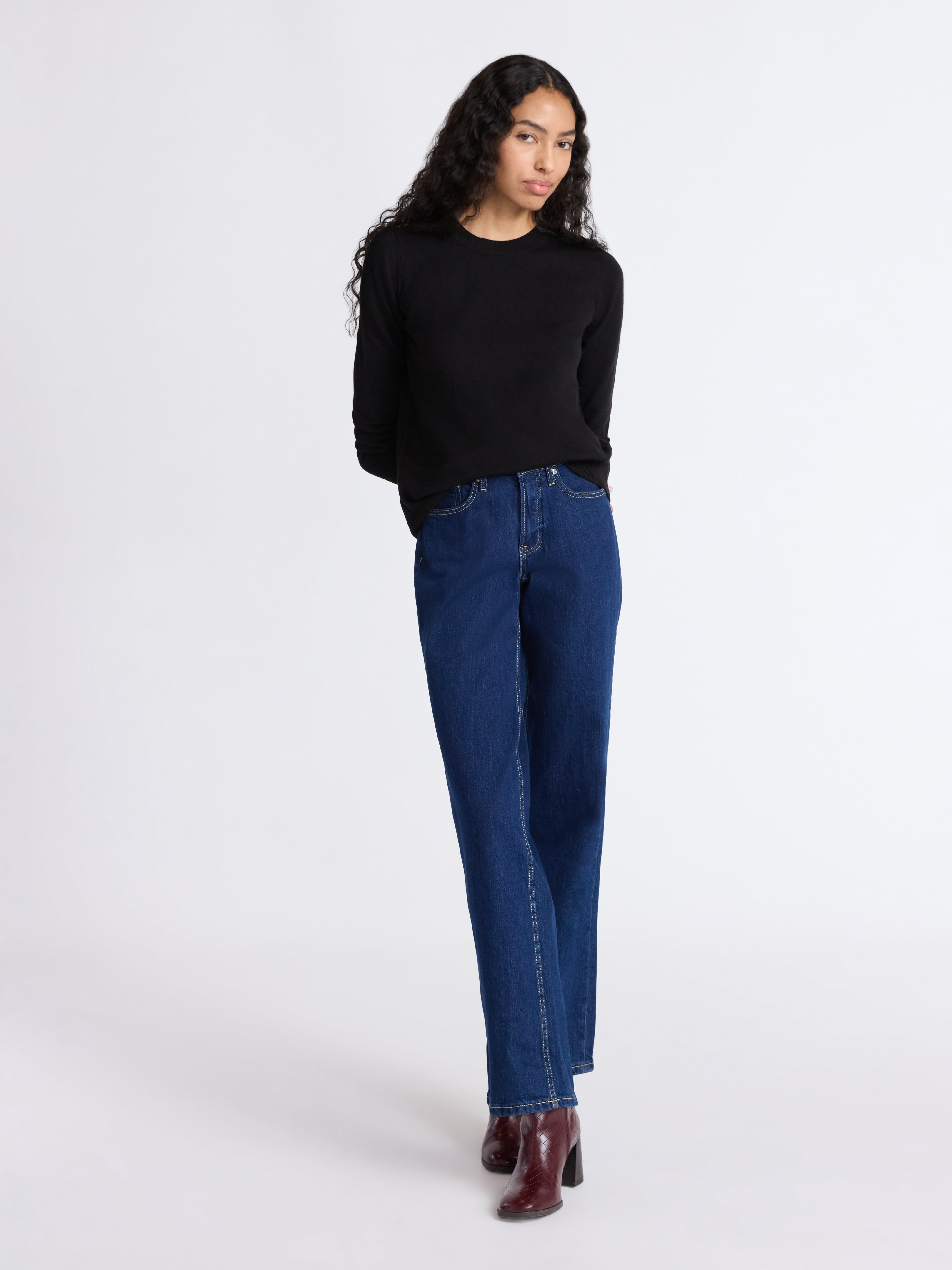 Free Assembly Women's and Women's Plus Cozy Yarn Crewneck Sweater with Long Sleeves. Lightweight, Sizes XS-4X