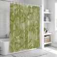 thumbnail image 6 of Sage Green Geometric Shower Curtain, Waterproof Shower Curtains for Bathroom, Modern Stereotypic Abstract Art Washable Fabric Bathtub Curtain Set Bath Decor with 12 Hooks Stall 36"x72", 6 of 8