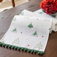 thumbnail image 3 of Chemin de Table de Noël Rétro Arbre de Noël Chemin de Table Décoration de Table à Manger Festive Tissu pour Dîner de Vacances Réunion de Famille, 3 of 7