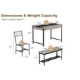thumbnail image 3 of Juego de Mesa de Comedor de 4 Piezas para 4 Personas, Juego de Mesa de Cocina Rectangular con 2 Sillas y 1 Banco, Muebles de Comedor Que Ahorran Espacio con Cajones Laterales Dobles para Comedor,, 3 of 6