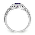 thumbnail image 2 of Solid 14k White Gold 5mm Amethyst Purple February Gemstone Diamond Engagement Ring Size 8 (.36 cttw.), 2 of 4