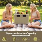 Barara King Durable Insulated Hard Shell Ice Chest with Cup Holders Bottle Opener and Drain Plug for Outdoor Camping Travel and Party Use, Sand Color
