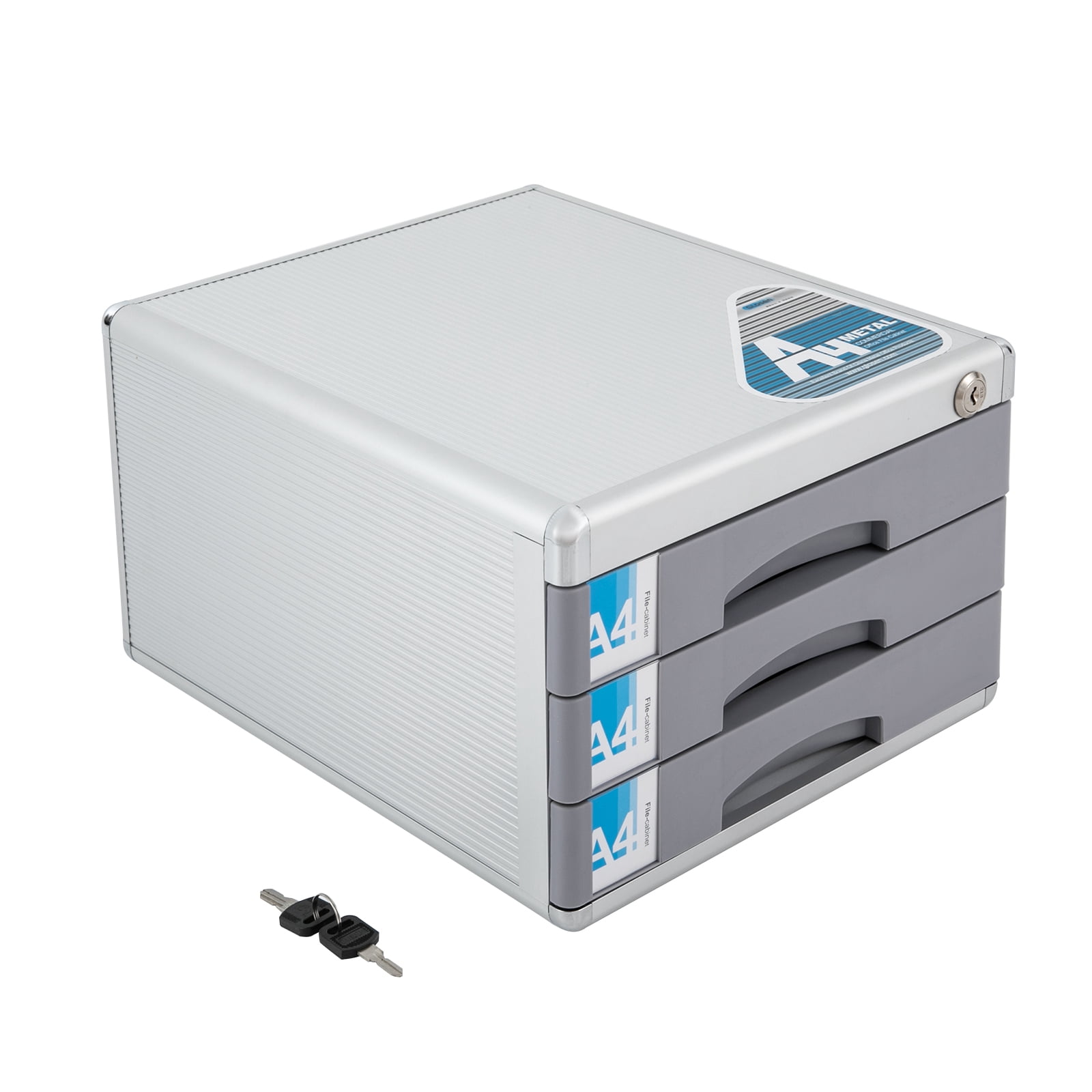 Aluminum Alloy File Organizer Lockable Drawer Organizer Desktop Drawer Organizer With A Lock And Two Keys