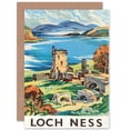 thumbnail image 1 of Travel Scotland Castle Loch Ness British Railways Greetings Card Plus Envelope Blank inside, 1 of 3