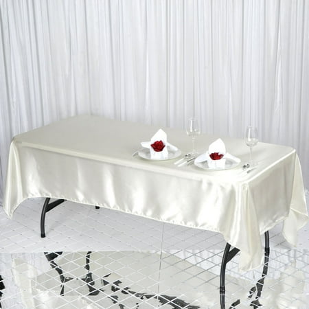 

Efavormart 60 x102 Ivory Satin Rectangular Tablecloth