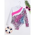 thumbnail image 4 of iiniim Kids Girls Sport Dance Leotard Long Sleeve Cartoon Print One Piece Dancewear Size 4-14 Leopard 6, 4 of 7