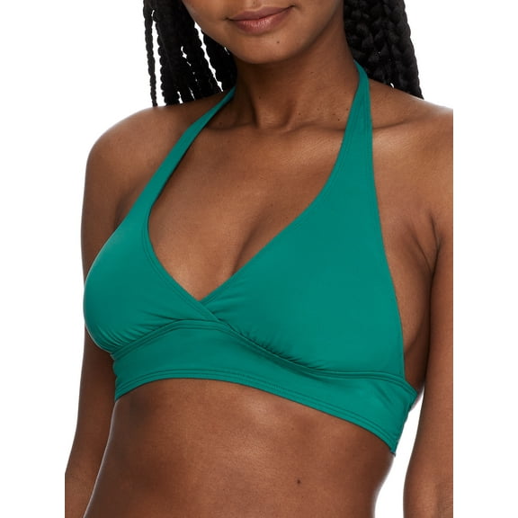 Anne Cole Women's Banded Halter Bikini Top Swimsuit Green Size Small