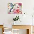 thumbnail image 5 of Chilfamy Hummingbird Flowers Watercolor Painting Wall Art Decor Modern Canvas Prints Ready To Hang for Home Living Room Bedroom Kitchen Decorations 16x12in, 5 of 6