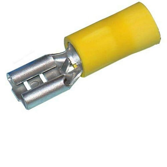 Female Quick Disconnect Vinyl Insulated .250" 12-10 AWG (Yellow) - 50PK