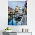 thumbnail image 1 of Venice Tapestry, Morning Twilight Grand Canal Rialto Bridge Water Reflection Scenic Urban, Fabric Wall Hanging Decor for Bedroom Living Room Dorm, 5 Sizes, Grey Blue Cinnamon, by Ambesonne, 1 of 1