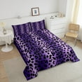 thumbnail image 4 of Erosebridal Purple Leopard Print Bedding Comforter Set, Gradient Cheetah Print Duvet Insert, Reversible 2pcs, 4 of 7
