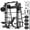 M11 home gym package-Black (bench & barbell & 230LBS plates & accessories), variant on Mikolo M11 Smith Machine, Complete Starter Home Gym Package, 2200 lbs Power Rack with 230LBS Plates and Weight Bench, Total Body Strength Training Cage