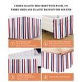 thumbnail image 6 of Red Blue Stripe Wrap Around Bed Skirts for Queen Bed 16" Drop,Bed Skirt with Adjustable Elastic Belt Dust Ruffle Bed Valance for Bedroom Gradient Geometric White Vertical Striped Bed Frame Cover, 6 of 7