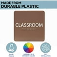 thumbnail image 2 of ADA CENTRAL SIGNS - 6" X6" Classroom Sign - ADA Compliant Tactile Graphics Grade 2 Braille Text Acrylic Wall Signs - Modern Utility Class Room Name Sign for School, college, University, Training Areas, 2 of 7