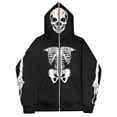 thumbnail image 1 of HUITKMM Mens Hoodie Men's Glow In The Dark Skeleton Zip Hoodie, 1 of 3
