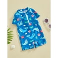 thumbnail image 3 of JYYYBF Baby Boys Rash Guard, Short Sleeve Turtle Dolphin Print Swimsuit Jumpsuit Summer Swimwear, 3 of 7