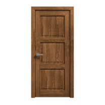 Interior Solid French Door 24 x 80 inches | Ego 5010 Cognac Oak | Single Regular Panel Frame Handle | Bathroom Bedroom Modern Doors