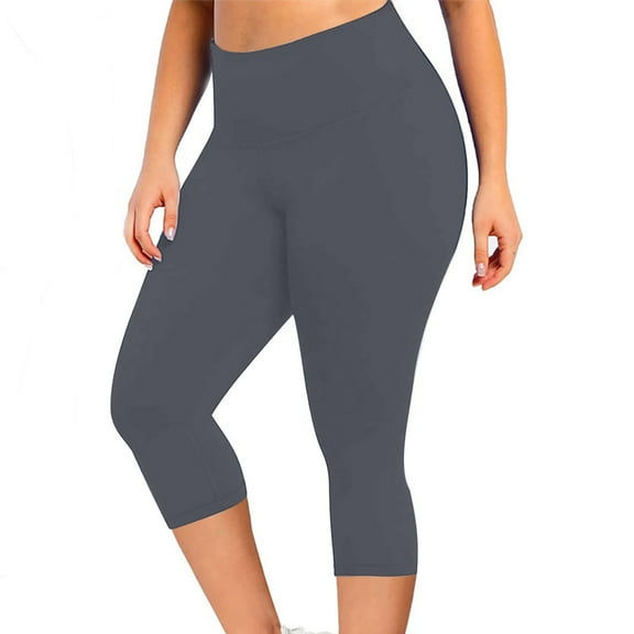 YYDGH High Waisted Yoga Capri Leggings No Front Seam Compression Yoga Athletic Workout Gym Leggings Pants for Women