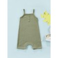 thumbnail image 2 of TSEXIEFOOFU Children's Jumpsuit Solid Color Square Collar Sleeveless Suspender Neck Button Soft Romper, 2 of 9