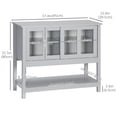thumbnail image 3 of HOMCOM Modern Sideboard, Glass Door Buffet Cabinet with Storage Drawers, and Adjustable Shelves, Console Table, Grey, 3 of 10