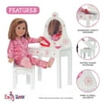 thumbnail image 3 of Emily Rose Muebles para muñecas de 18 pulgadas | Tocador de dormitorio con silla - Colección Floral | Compatible con muñecas American Girl., 3 of 9