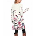 thumbnail image 5 of Floral Print Long Sleeve Dress V-Neck Tight Fitting Midi Bohemian Style Women's Straight Party Dress Elegant Office Work Dresses Beige L, 5 of 5
