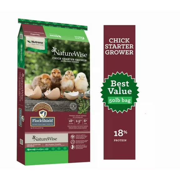 Nutrena NatureWise 18% Protein Starter Grower Crumbled Chick Feed 50 lb