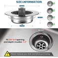 thumbnail image 5 of 2 pcs Kitchen Sink Stopper, Kitchen Sink Drain Strainer, 3 in 1  Sink Stopperwith an Extra Basket Strainer, Kitchen Sink Drain Stopper for US Standard 3-1/2 Inch, Brass Material Electroplate Silver, 5 of 9