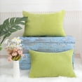 thumbnail image 5 of 2-pcs Corduroy Decorative Throw Pillow Covers Green Yellow 12"x18", 5 of 8