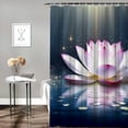thumbnail image 2 of Creowell Lotus Flower Pretty Shower Curtain Bathroom Decor 100% Polyester Fiber Bathroom Shower Curtain Set with Hooks 69x72, 2 of 7