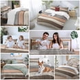 thumbnail image 5 of Vintage Dark Grey Stripes Bedding Duvet Cover Set Full Size 4 Pieces Peeling Paint Effect Theme Bedding Set with Zipper Closure, 1 Comforter Cover 86x86 Inches 1 Flat Sheet & 2 Pillow Cases, 5 of 7