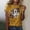 Gold, variant on Graphic Tees for Women's T-Shirts T Womens Casual Fashion Printed Crew Neck Short Sleeve Pullover T Shirt Gold XL