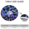 thumbnail image 6 of Vibrant Boho Floral Design Table Cover - Elastic Hem Fits 52-56 Inch Round Tables - Colorful Dining Tablecloth, 6 of 7