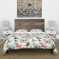 thumbnail image 3 of Designart 'Hummingburds and Blosssoming Drawn Flowers' Floral Duvet Cover Set, 3 of 4