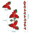 thumbnail image 4 of PULLIMORE 2PCS Christmas Artificial Red Poinsettia Garland with LED Lights and Holly Leaves for Christmas Front Door Wreath Decor, 4 of 9