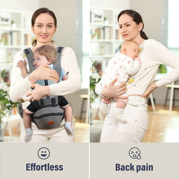 iFanze 6-in-1 Ergonomic Baby Carrier with Hip Seat, Diaper
