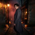 thumbnail image 4 of Long Trench Coat Vest, Set Victorian Gothic, Gentleman Overcoat, Halloween Costume, Long Trench Coat With Vest Set Victorian Gothic Gentleman Overcoat Halloween Costume for Halloween Party, Black L, 4 of 6