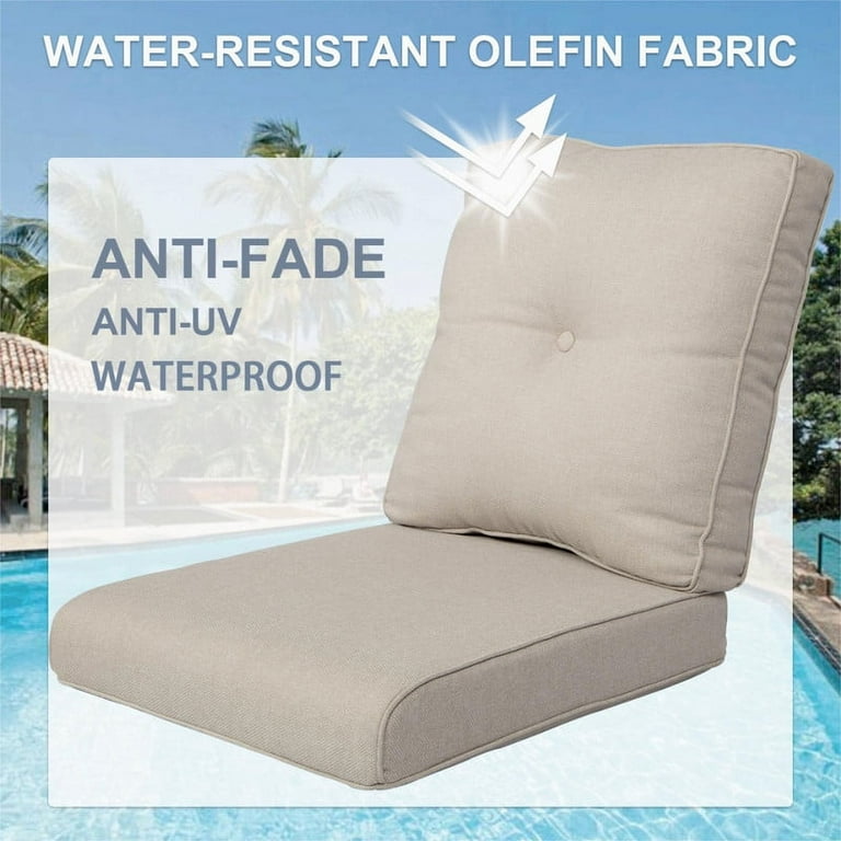 Outdoor Sofa Cushions Outdoor Deep Seat Cushion Set, 22x24 In
