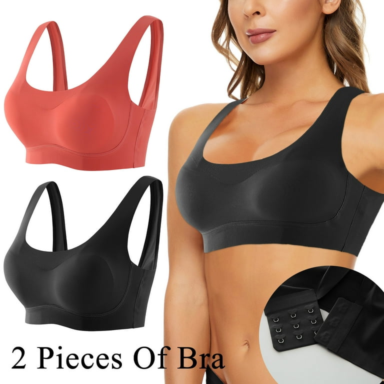 JDEFEG Cotton Sports Bras for Women 2 Pieces Women's Bra Compression High  Support Bra for Women's Every Day Wear Exercise and Offers Back Support  Cotton Multicolour L 
