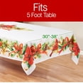thumbnail image 3 of Kadut Christmas Tablecloth, Cardinal Poinsettia Table Cloth (60 x 84 Inch) for 5 Foot Rectangle Tables Heavy Duty Fabric Stain Proof Table Cloth for Xmas, Holiday, Parties Table Cover, 3 of 6
